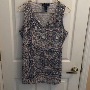 INC Sleeveless Paisley Print Top Sz Medium